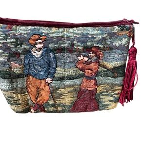 Golf Tapestry Mini Pouch 5x7 Vintage